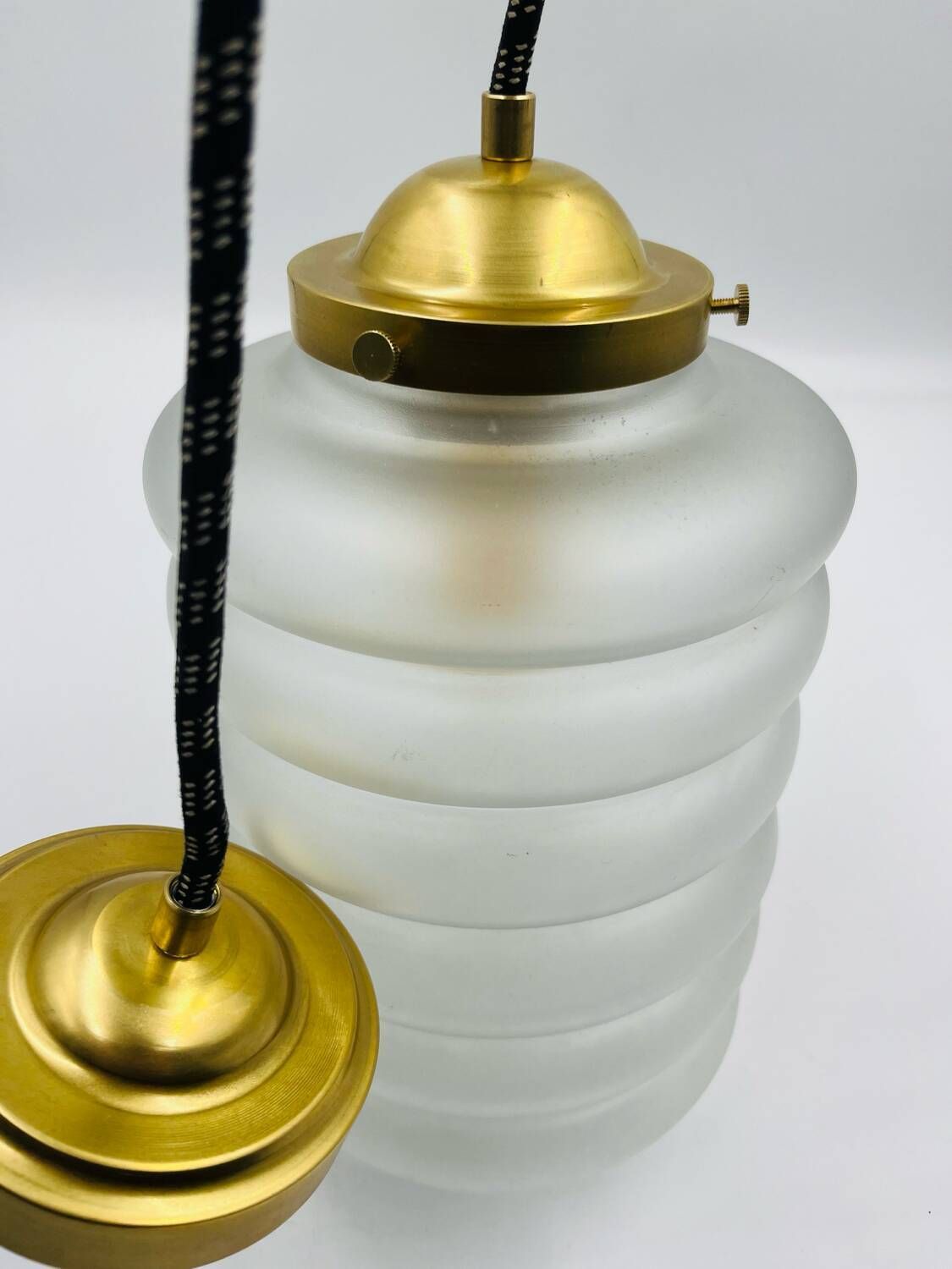 155.0 Art Deco Hanglamp In Matglas photo