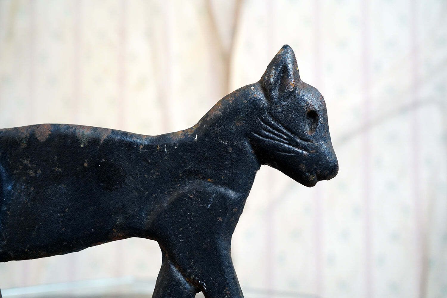 An Early 20thc American Folk Art Painted Cast Iron Boot Scraper Formed As A Cat C.1920 photo 680.0
