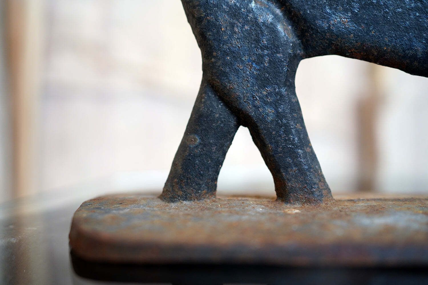 photo buy An Early 20thc American Folk Art Painted Cast Iron Boot Scraper Formed As A Cat C.1920