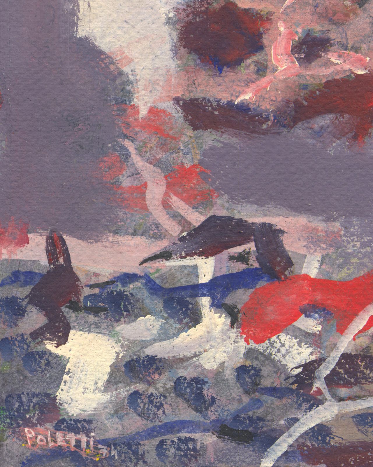 Fine Italian Expressionist Painting By Pietro Poletti, 1974 photo Art