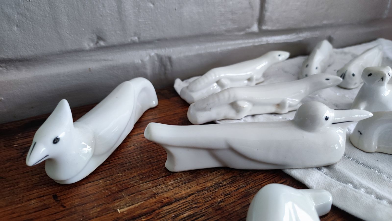 photo vintage Art Deco Porcelain Animal Figure Knife Rests, S/10