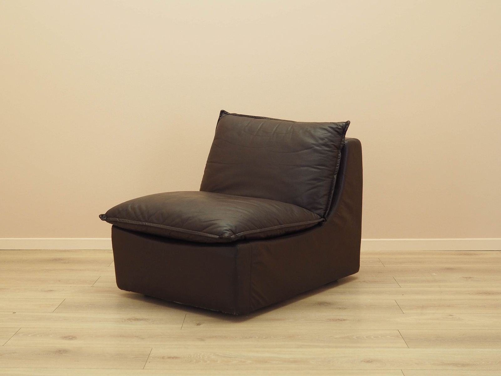 Brown Leather Armchair, Italian Design, 1960s, Production: Italy photo furniture
