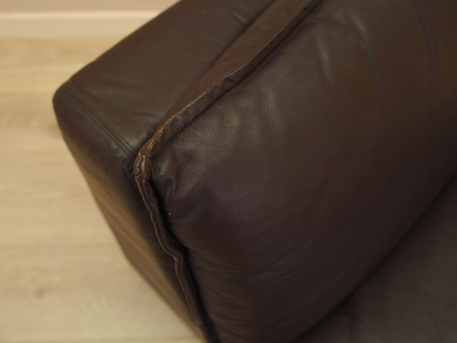 photo for sale Brown Leather Armchair, Italian Design, 1960s, Production: Italy