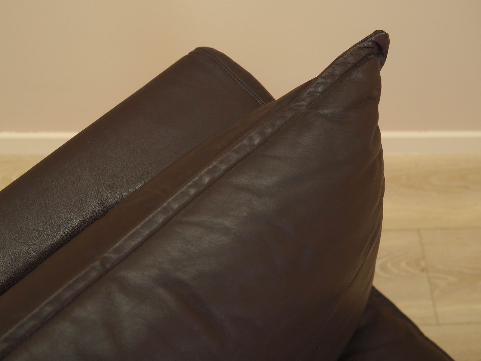 Furniture Brown Leather Armchair, Italian Design, 1960s, Production: Italy photo