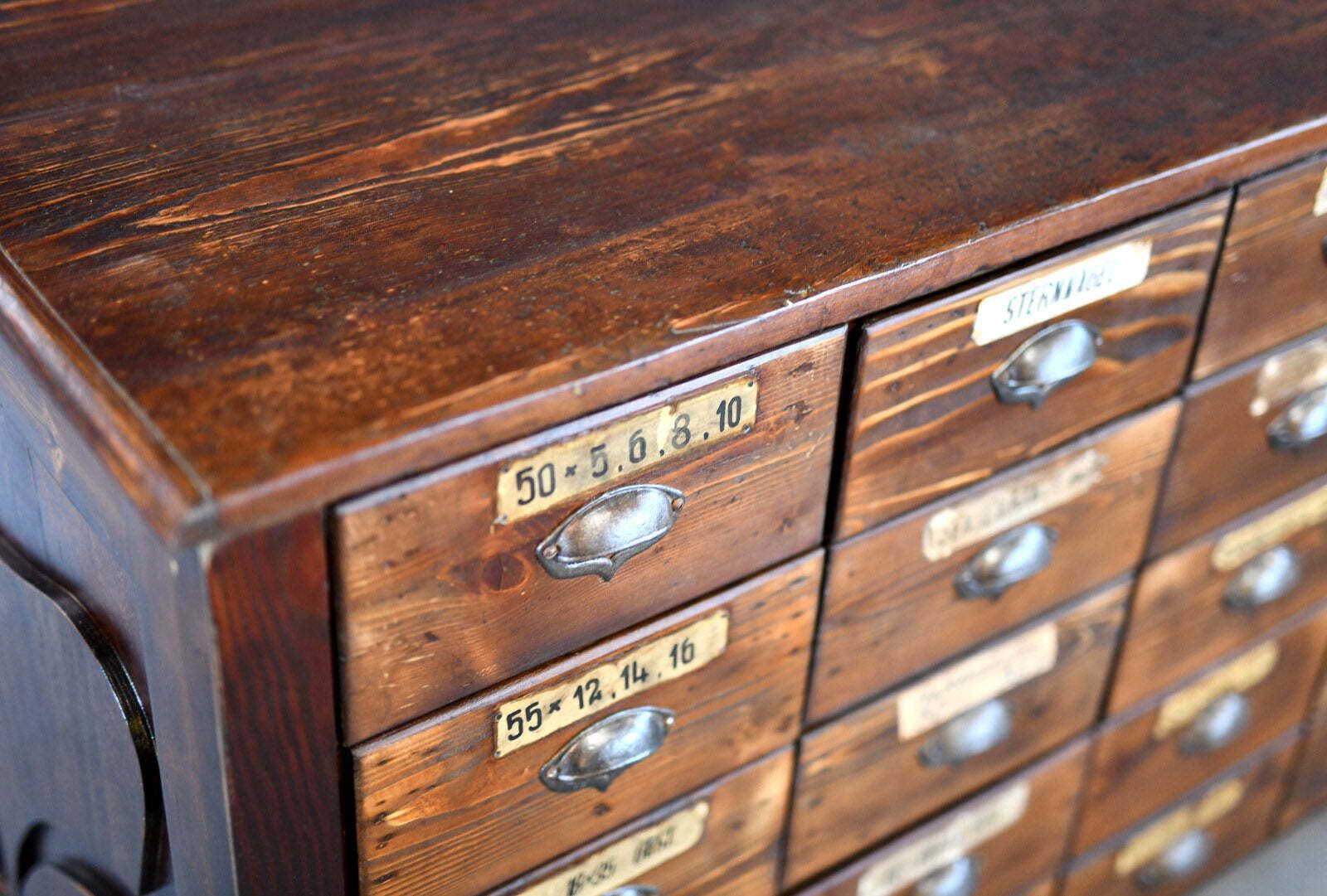 photo for sale Art Nouveau Ironmongers Shop Counter Drawers Circa 1910s