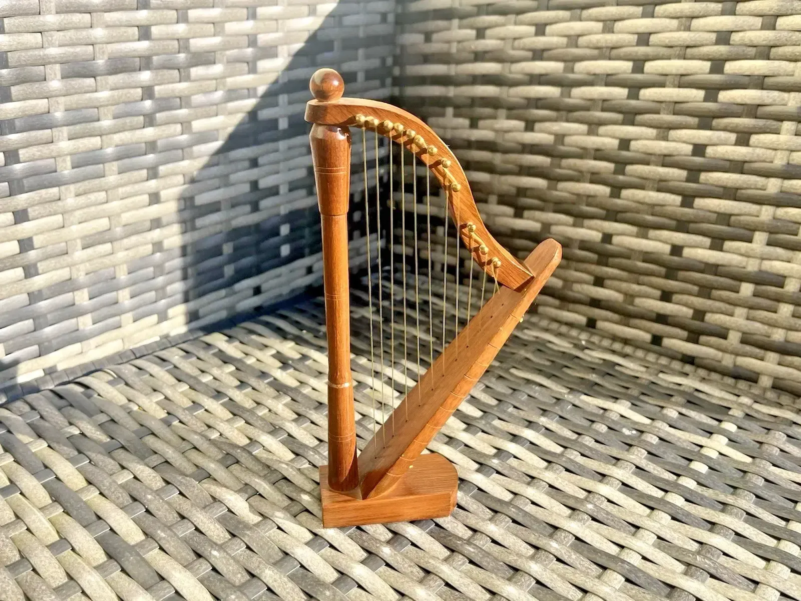 Vintage Miniature Model Welsh Wooden Harp Music Display Desk Souvenir Antique photo buy