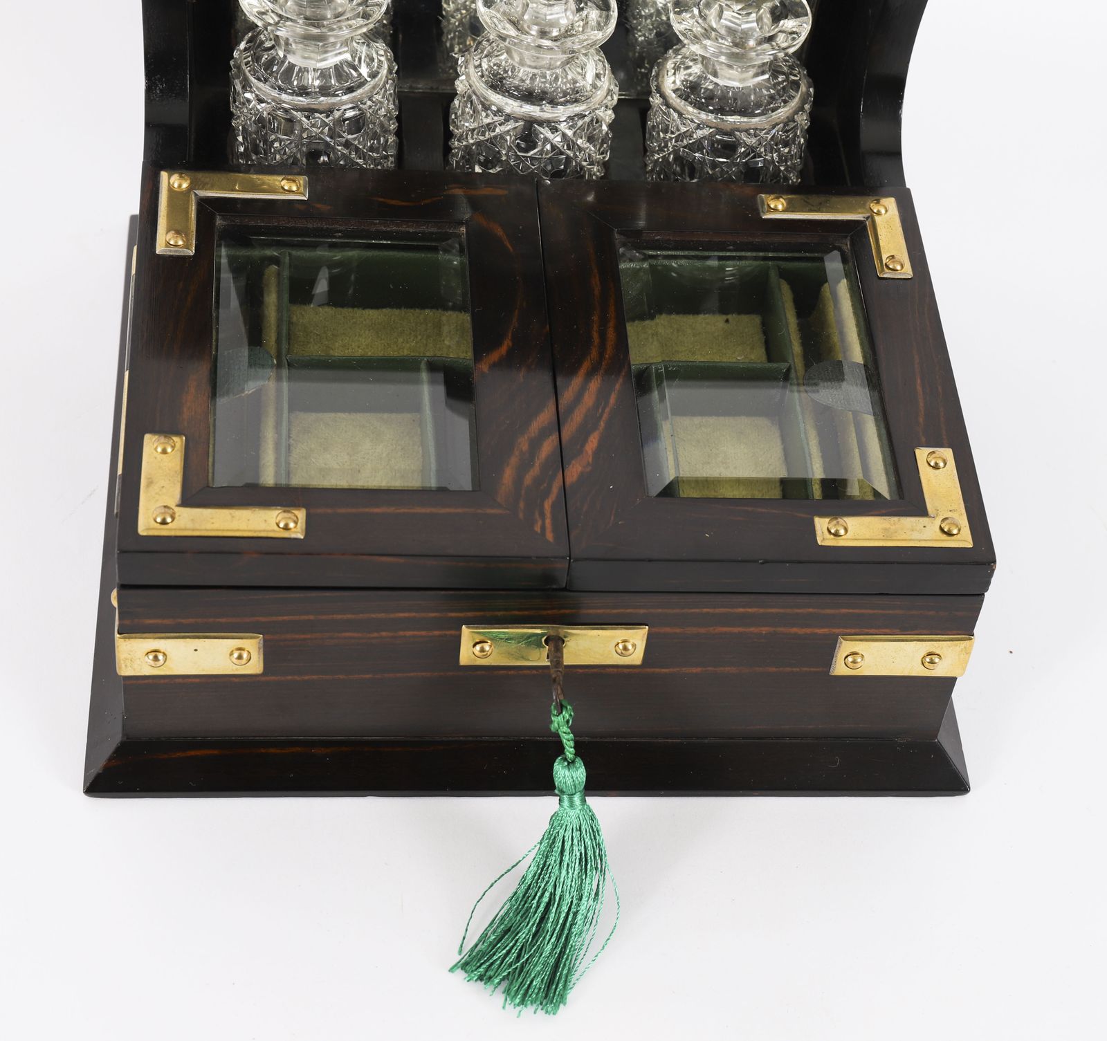 Antique Coromandel Combination Scent Bottle/Jewellery Casket Tantalus 19th C photo vintage