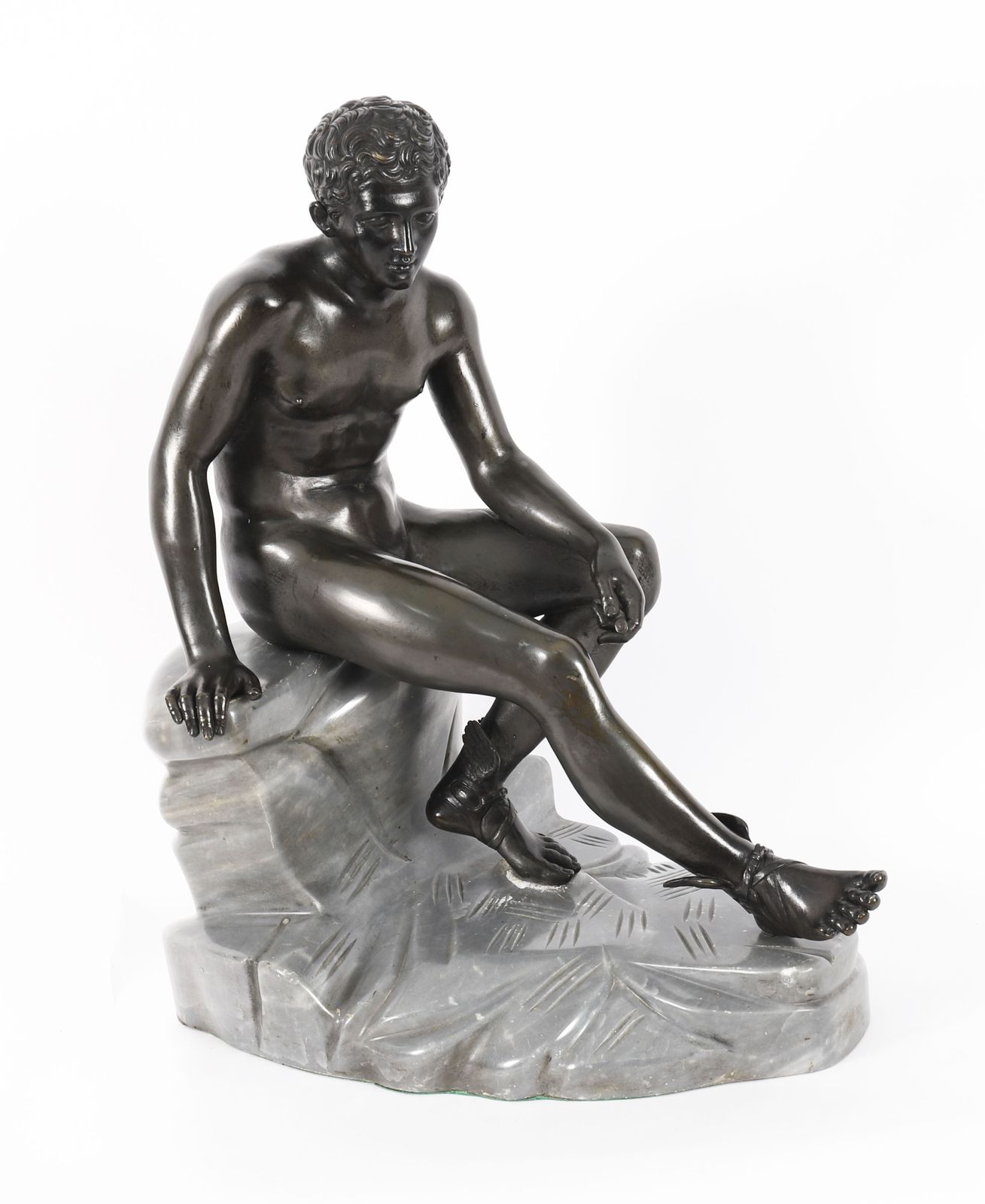 Antique Monumental Italian Grand Tour Bronze Sculpture Mercury Hermes 19thc