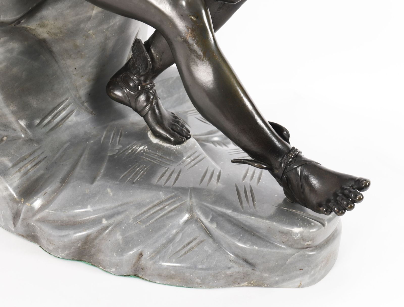 Antique Monumental Italian Grand Tour Bronze Sculpture Mercury Hermes 19thc photo vinterior