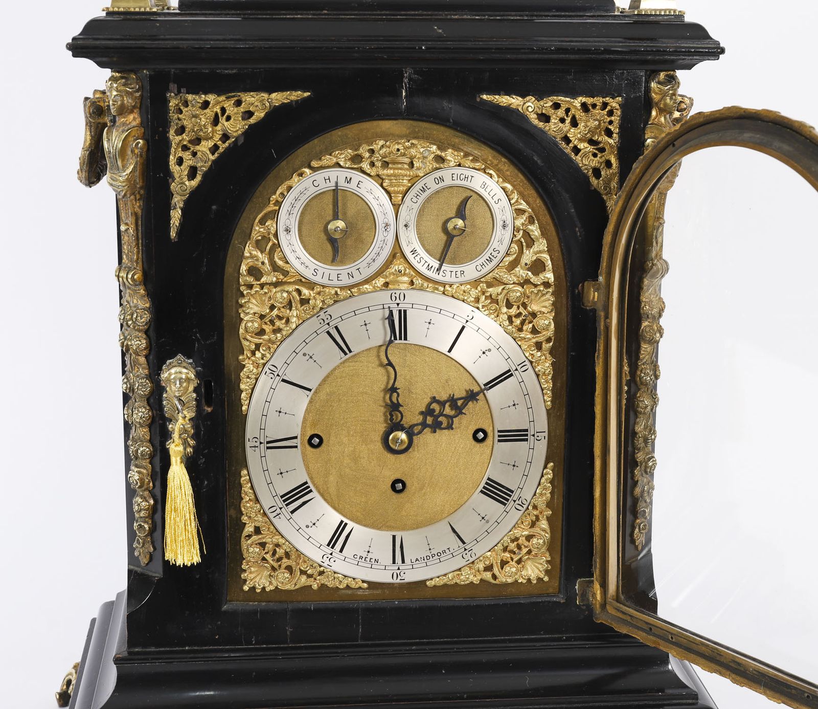 Antique Ormolu Mounted Ebonised Gilt Bronze Chiming Mantel Clock C1860 photo buy