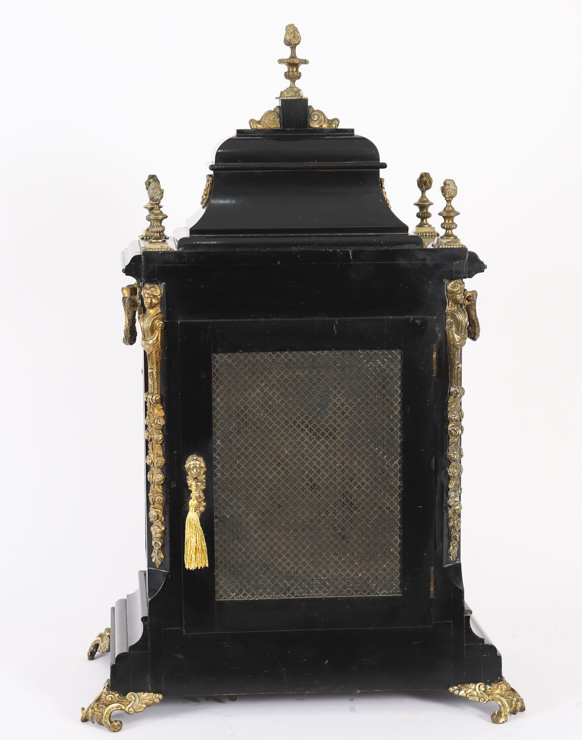 photo vinterior Antique Ormolu Mounted Ebonised Gilt Bronze Chiming Mantel Clock C1860