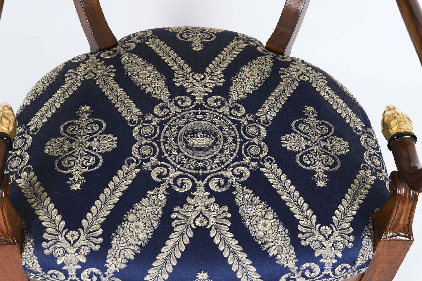 photo for sale Exceptional Pair Italian Neoclassical Giltwood Armchairs Circa 1900