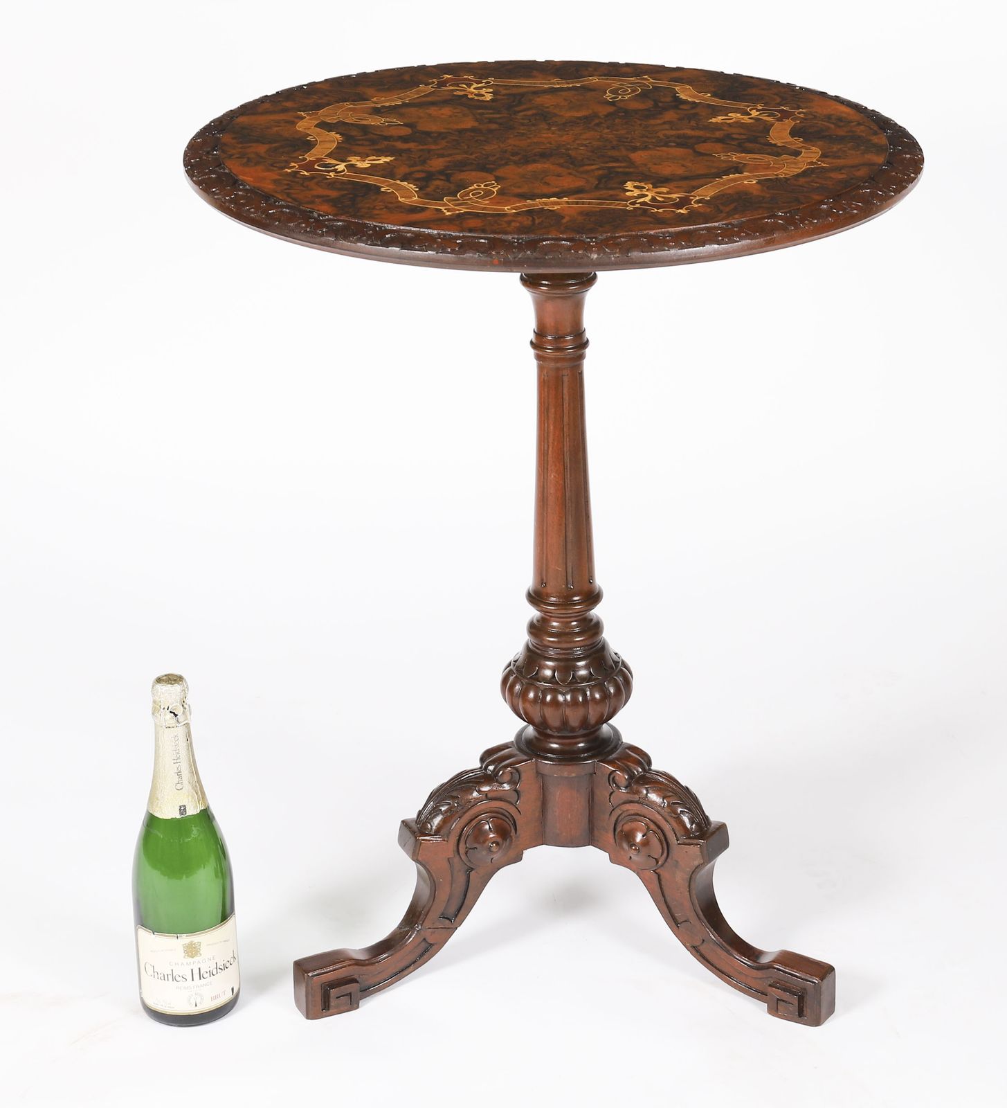 photo for sale Pair Victorian Burr Wanut & Marquetry Occasional Tables 19th C