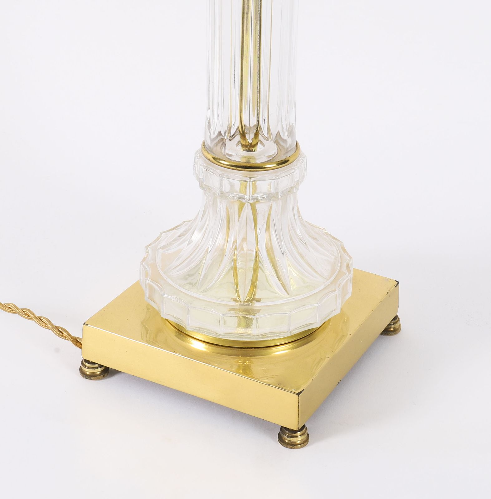 photo for sale Monumental Pair Art Deco Glass & Ormolu Lamps 20th C