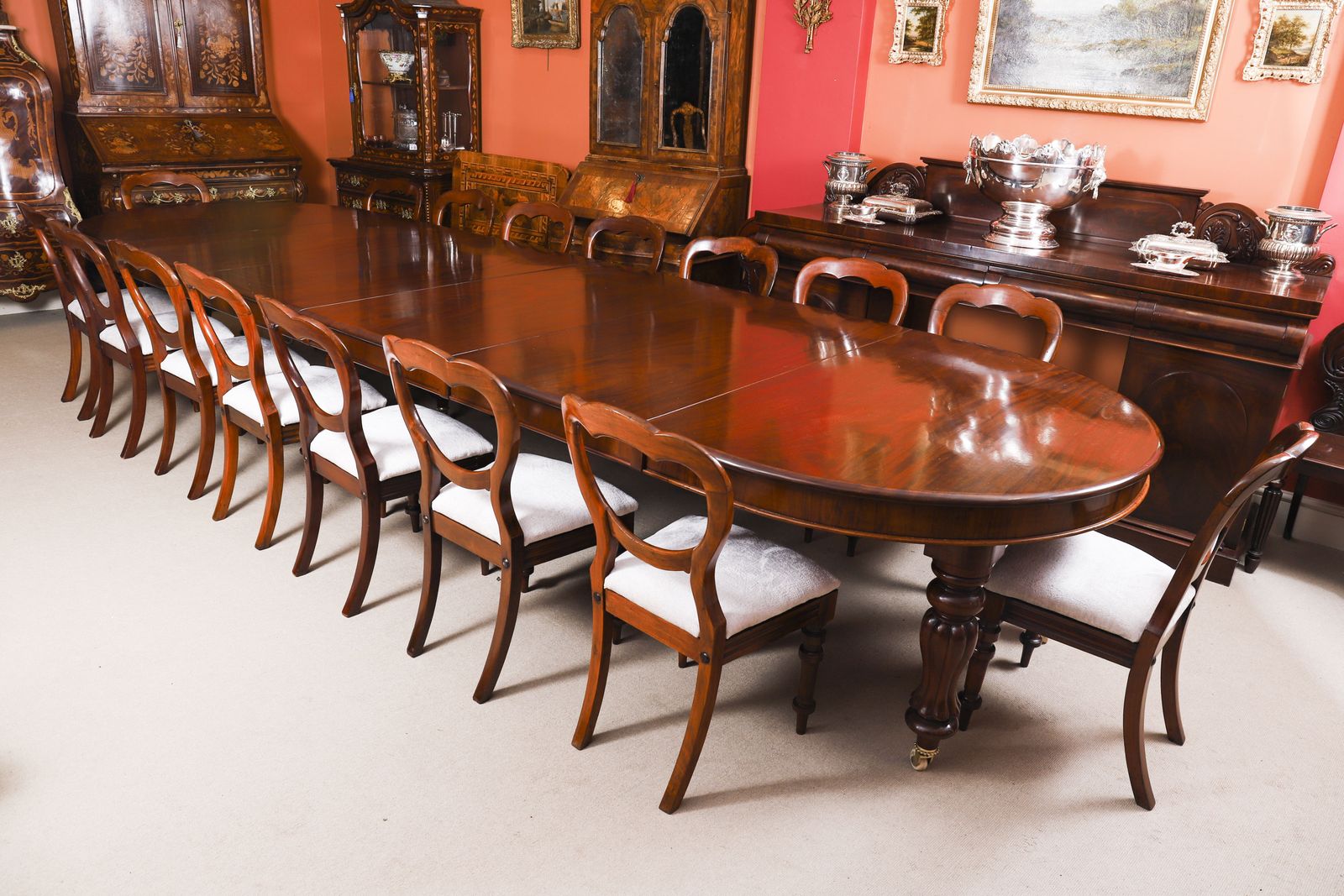 Antique 15ft George III Cuban Flame Mahogany Extending Dining Table Circa 1810 photo 14250.0