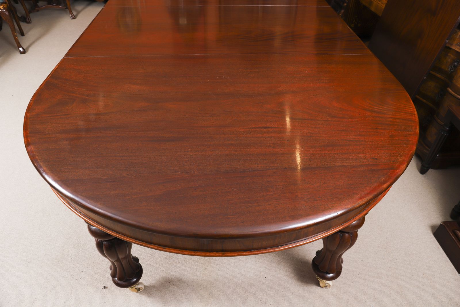 photo buy Antique 15ft George III Cuban Flame Mahogany Extending Dining Table Circa 1810