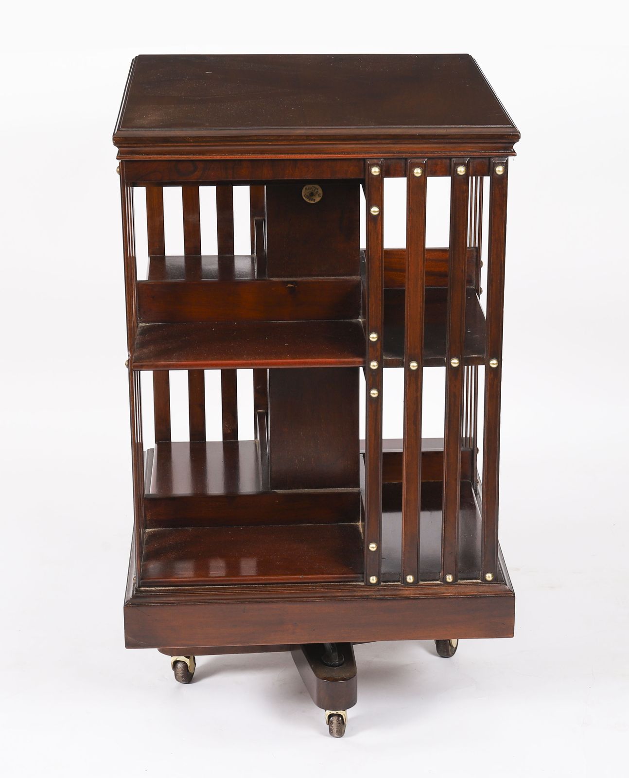 Antique English Mahogany Revolving Bookcase By Maple & Co Circa 1890 photo Furniture