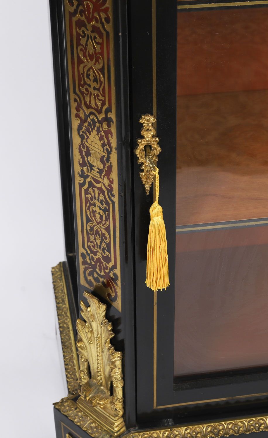 photo buy Antique French Napoleon III Ebonized Boulle Pier Cabinet C.1860 19th C