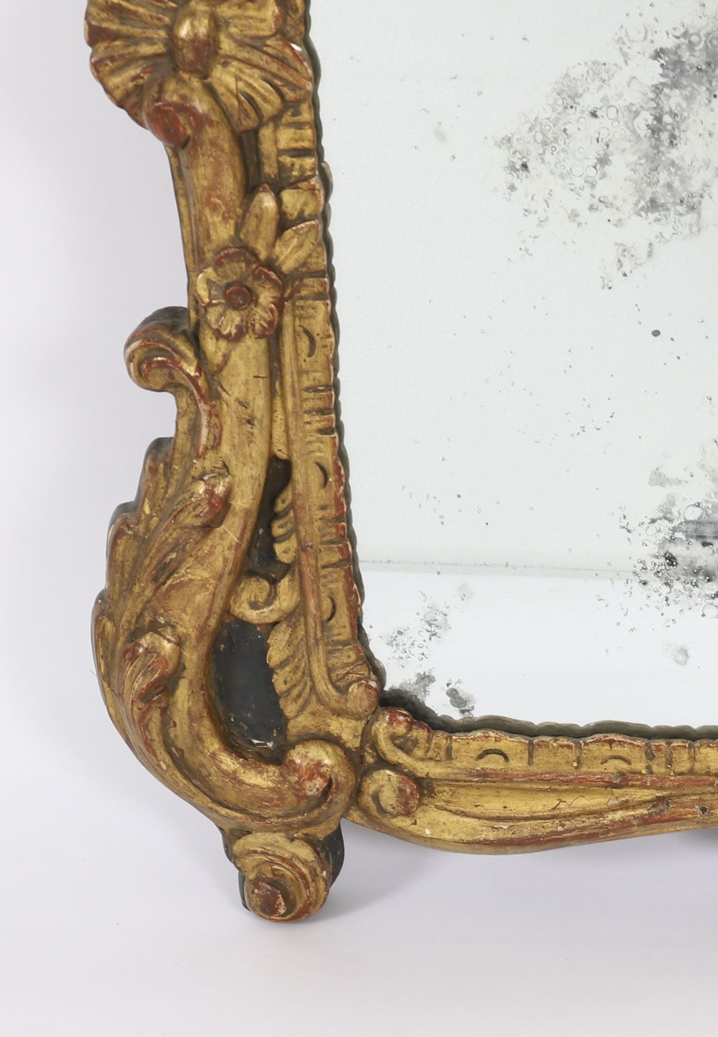 French Giltwood Overmantel Rococo Mirror 18th Century  92x64cm photo vinterior