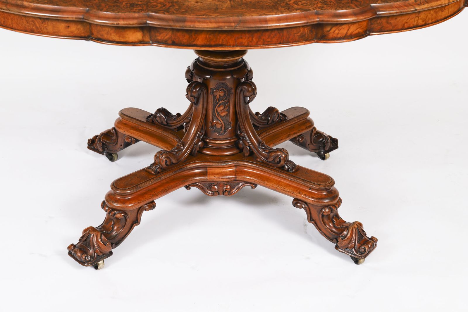 photo buy Antique Burr Walnut Oval Tilt Top Loo Dining Table Circa 1860 19th Century