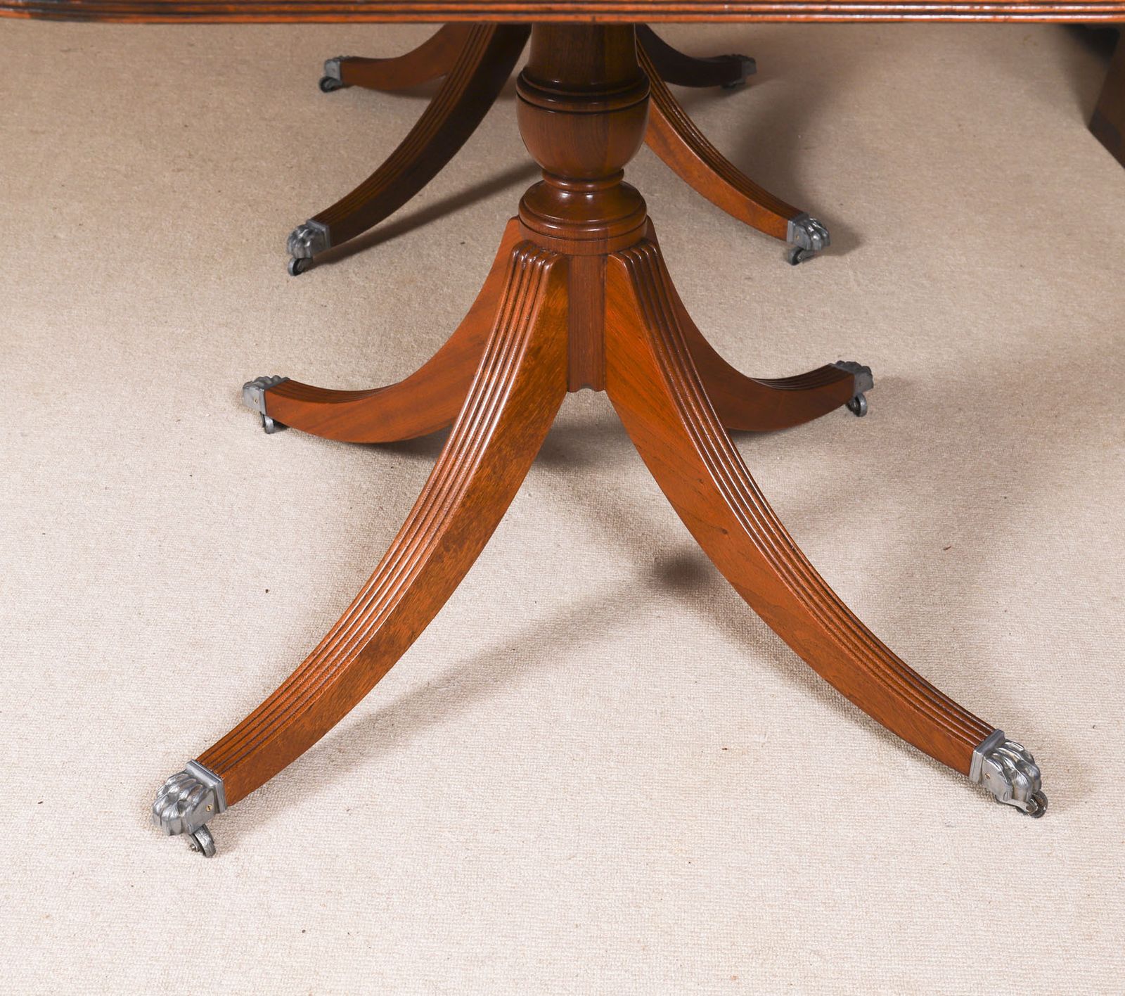 13ft  Regency Revival Triple Pillar Dining Table  Mid 20th C photo 4250.0