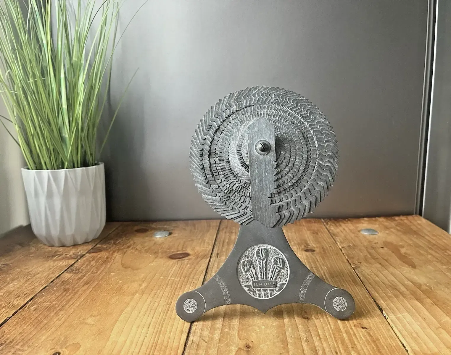 Welsh Celtic Folk Prince Of Wales Carved Slate Fan Quarryman Fireside Antique photo furniture