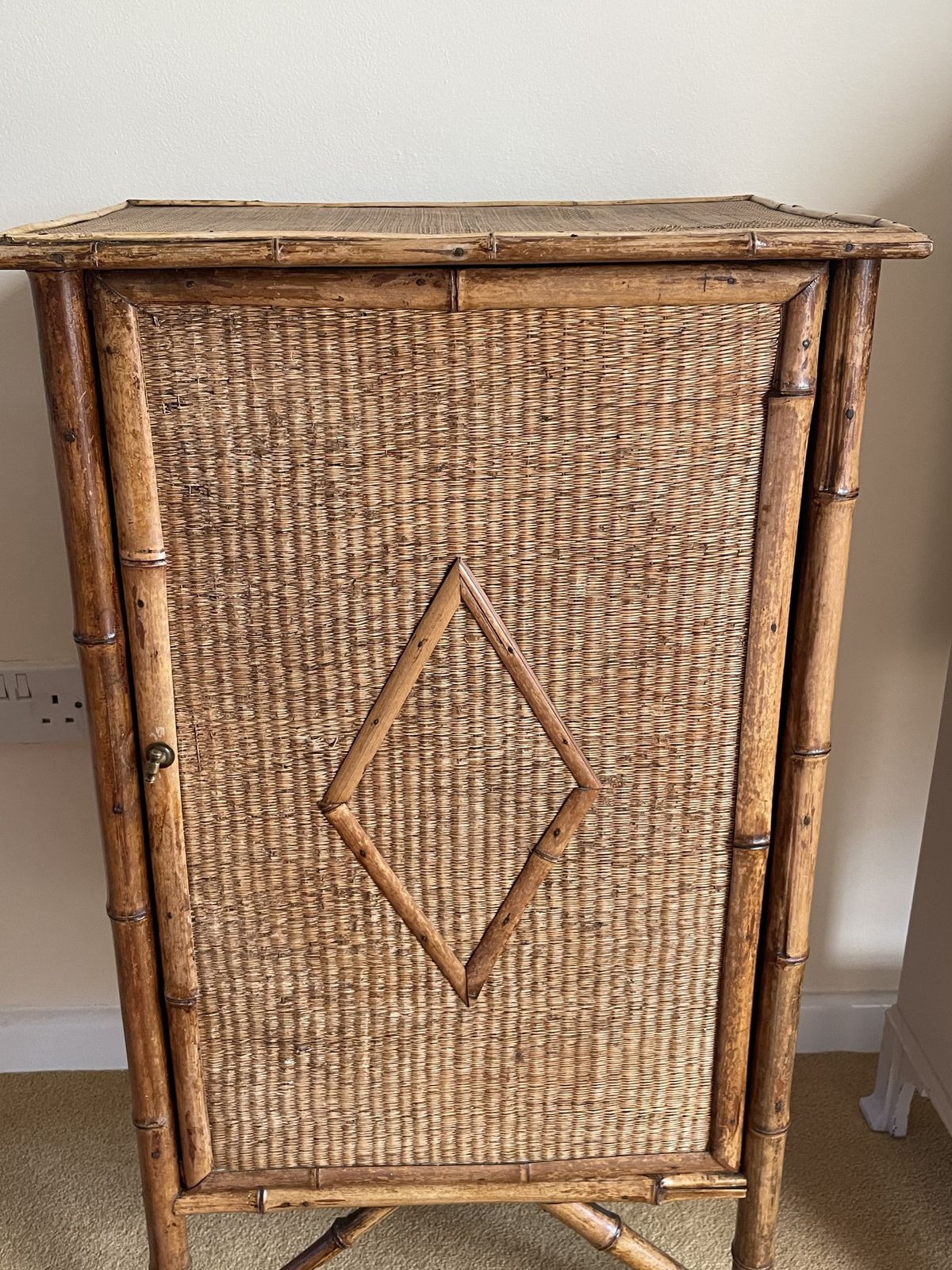 Bamboo And Rattan Early 20th Century Cabinet Oriental Chinoiserie photo Furniture