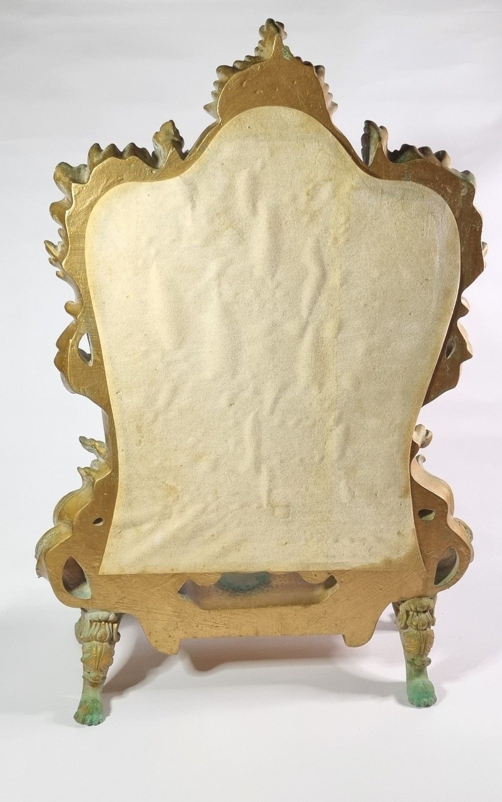 Home Decor Small Ornate Gold Resin Dressing Table Mirror Freestanding Paw Feet Rococo Style photo