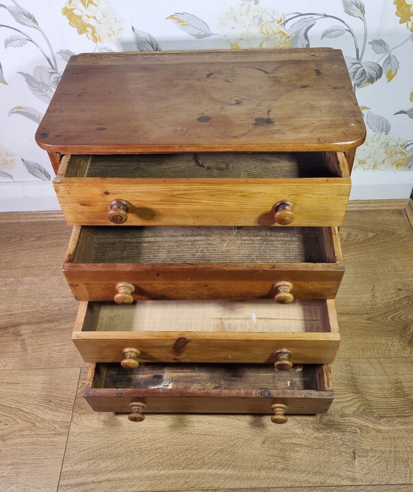 170.0 Antique Victorian Small Apprentice Chest Of Drawers Collector Watchmaker Desktop photo
