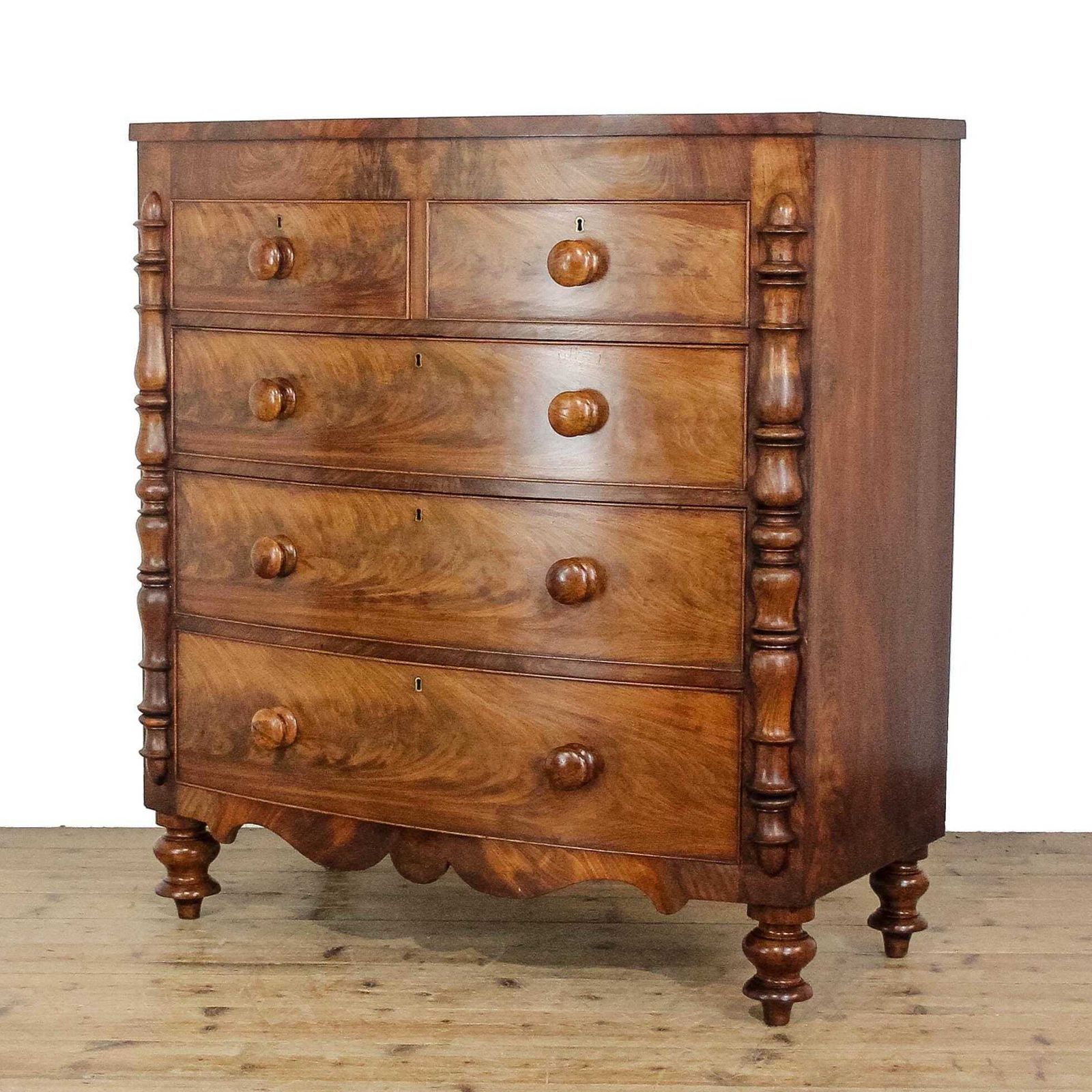 Antique Victorian Mahogany Bow Front Chest Of Drawers | Antique Storage | Bedroom Drawers | Antique Chest Of Drawer photo furniture