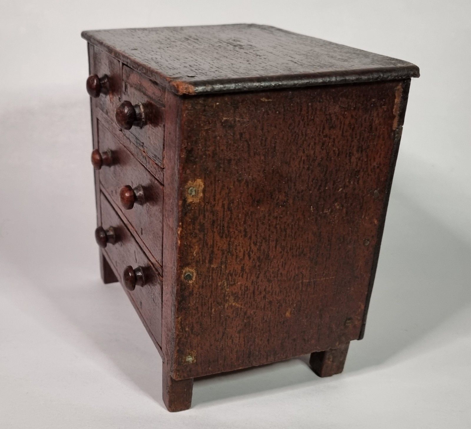Vintage Miniature Wooden Chest Of Drawers Scratch Made Cigar Boxes Table Top photo for sale