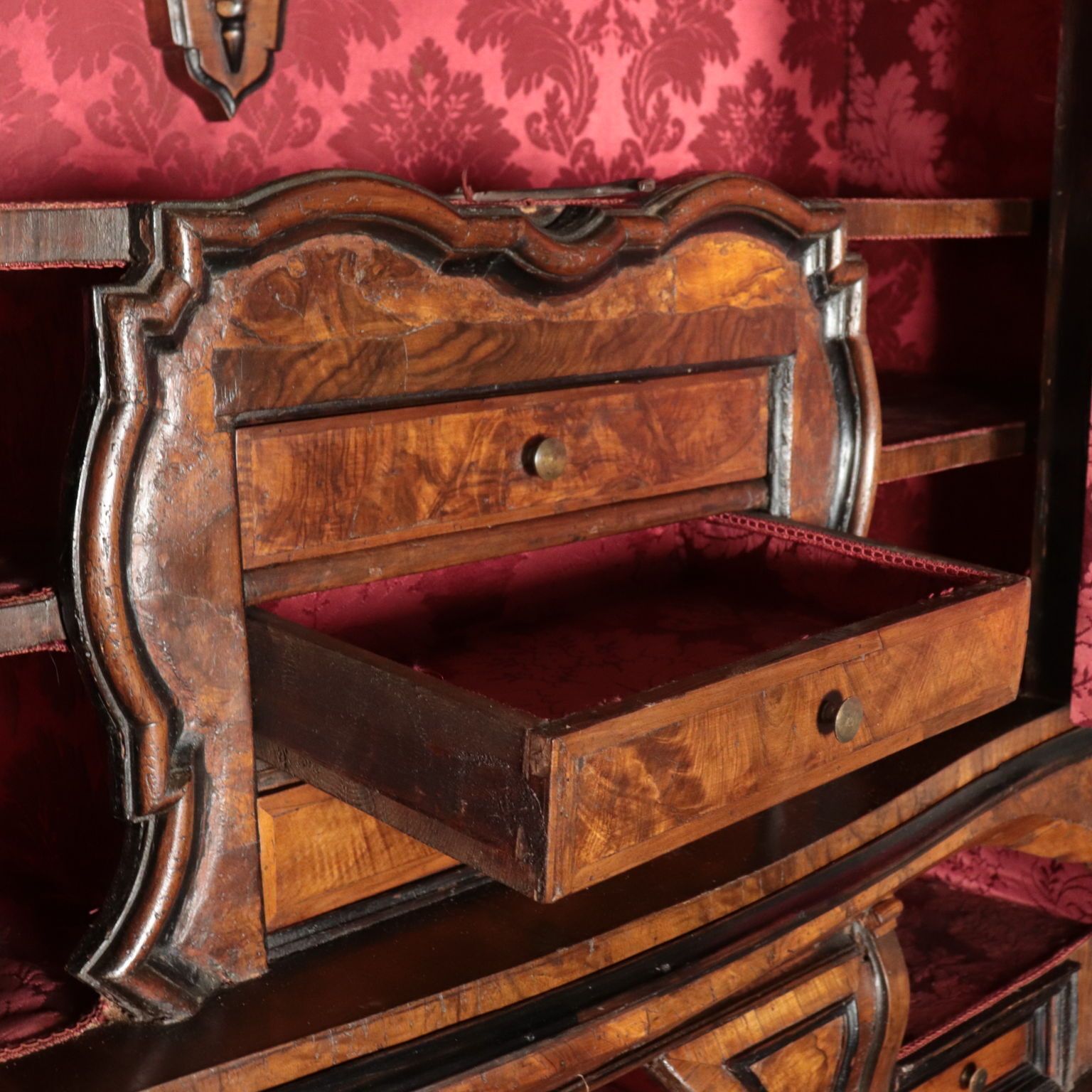 photo buy Antique Trumeau With Mirrors Walnut Slab Italy XX Century