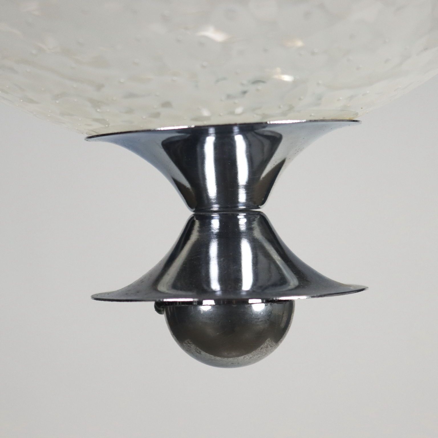 Group Of 2 Lamps Chromed Metal Glass Italy 1960s photo 560.0