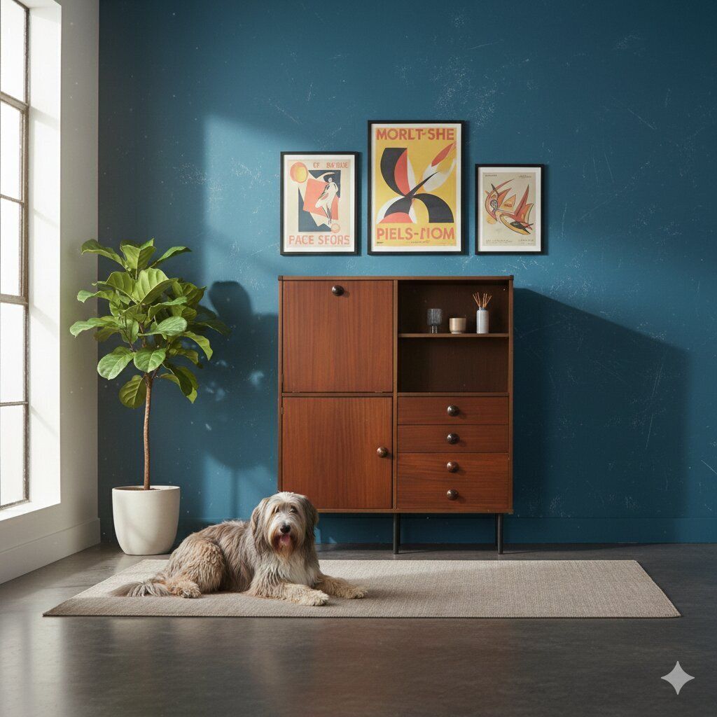 Highboard Metal Mahogany Veneer Italy 1960s photo furniture