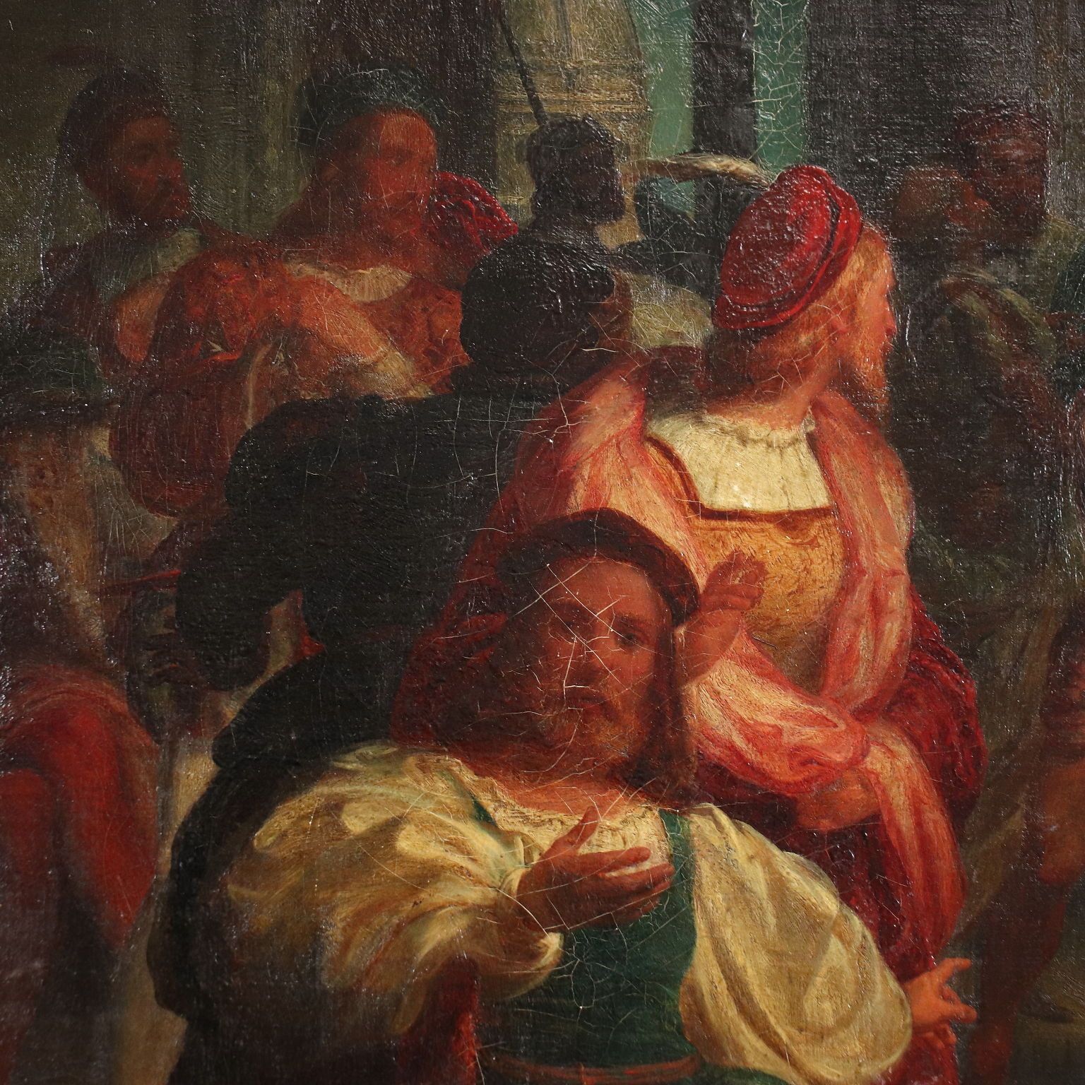 Antique Painting Historical Subject Oil On Canvas Italy XIX Century photo for sale