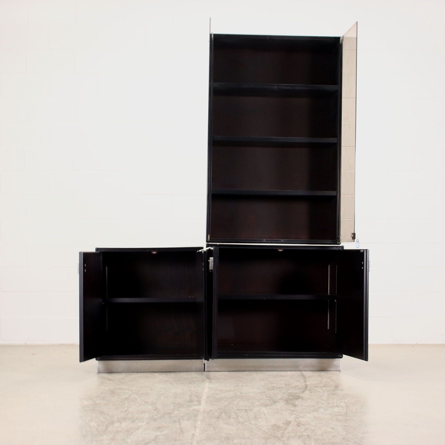 Formanova Modular Furniture Rosewood Glass Italy 1970s photo for sale