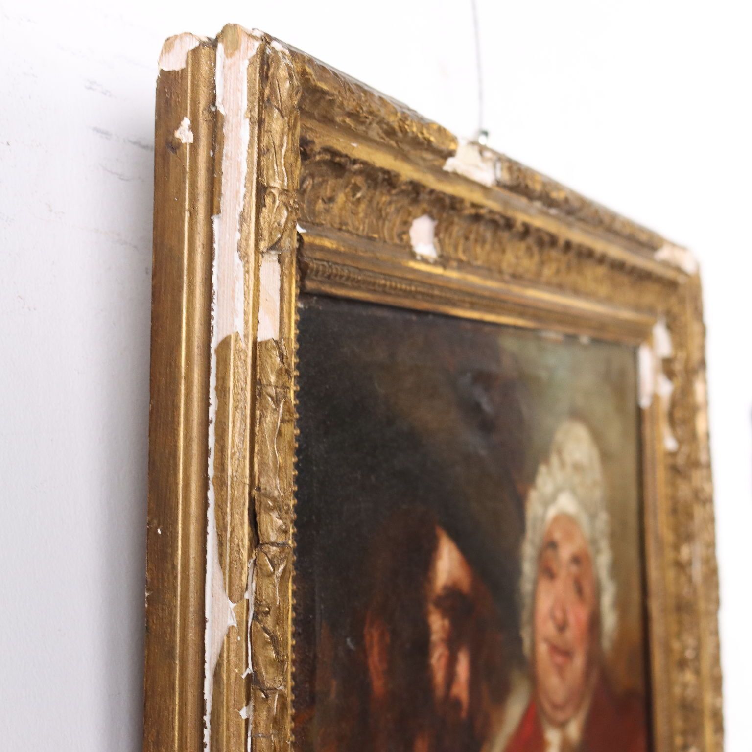 490.0 Oil On Canvas Satyrical Portrait France XIX Century photo
