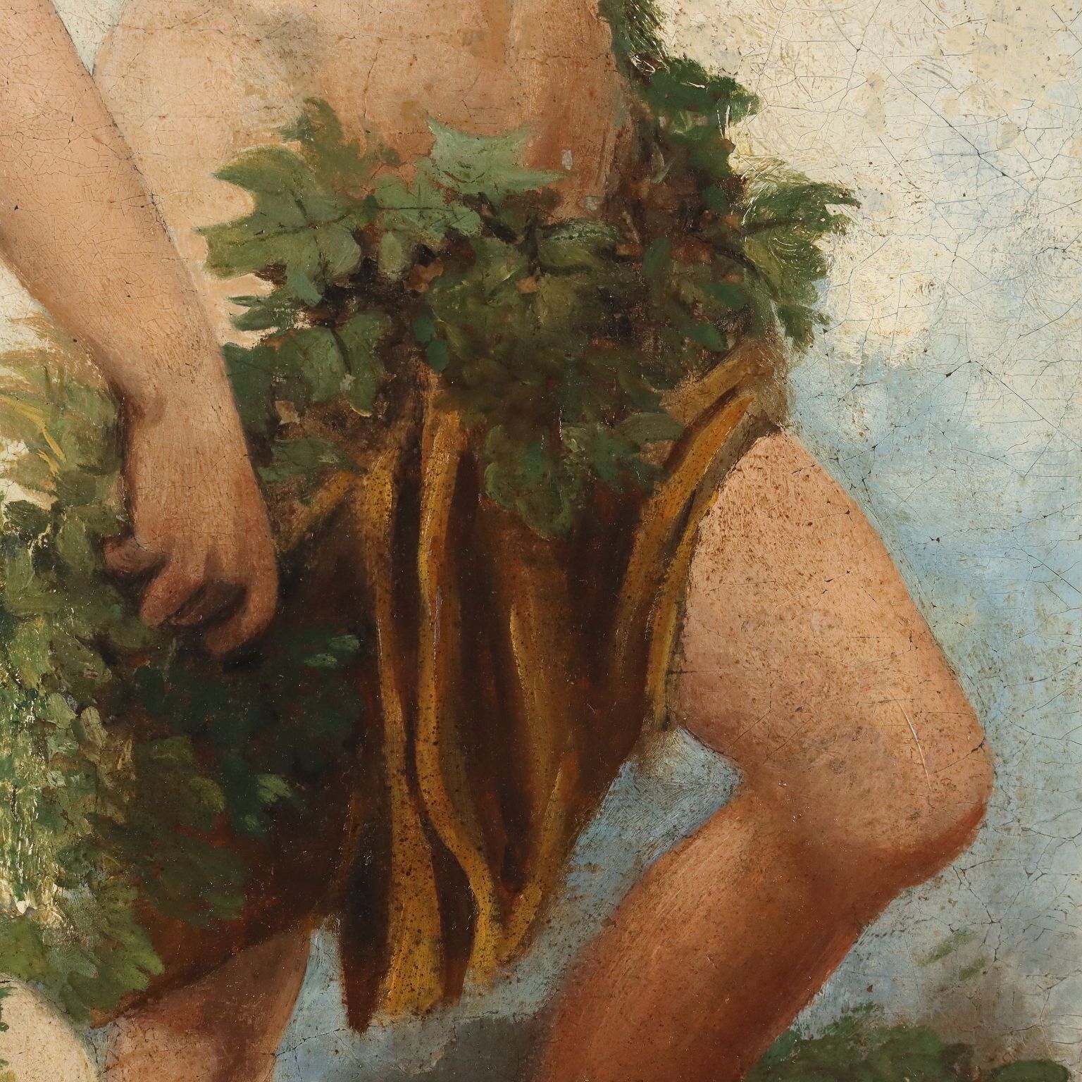 Ancient Painting G. Muzzioli '800 Portrait Drunk Baccus Oil On Canvas photo vinterior