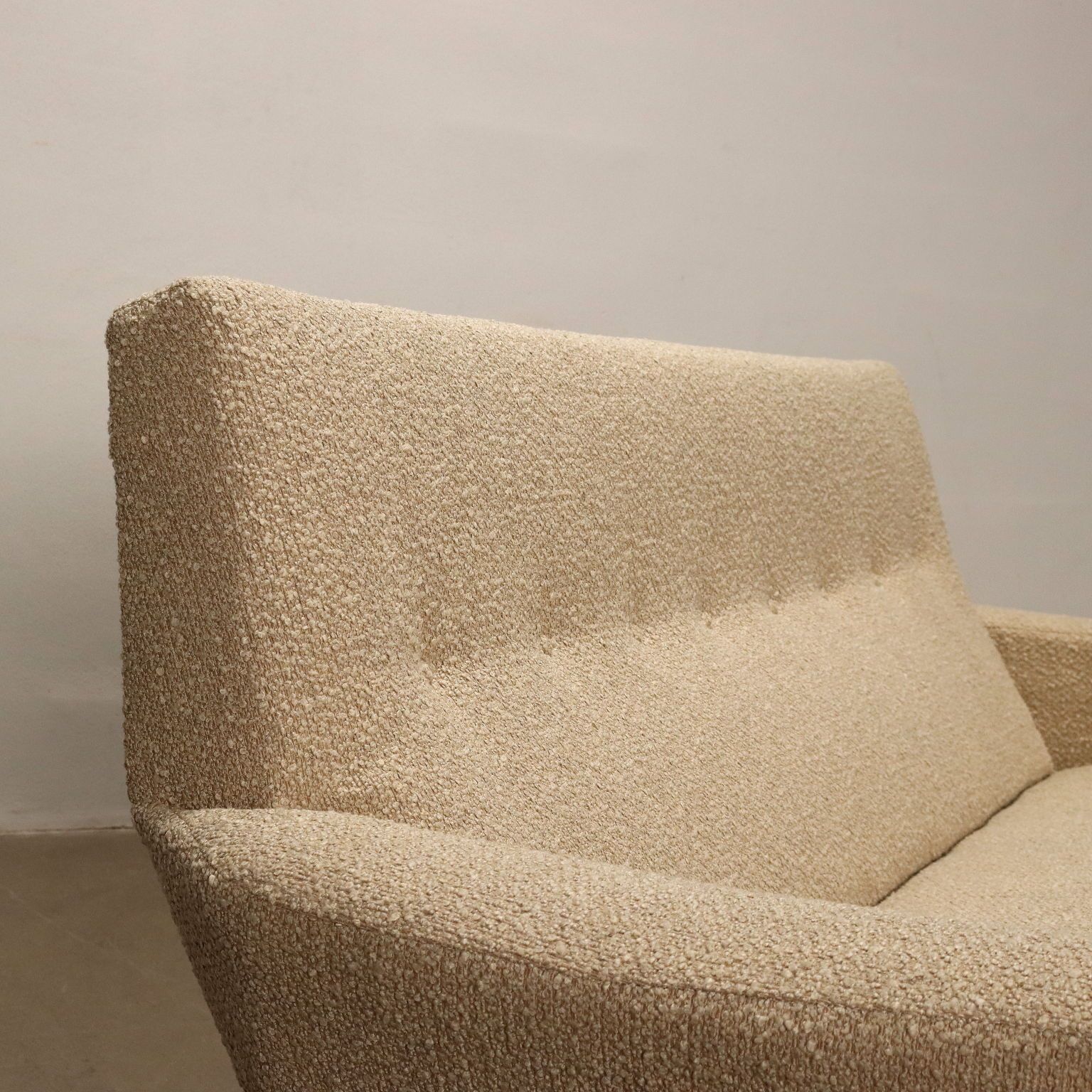 Vintage Sofa Foam Padding Cloth Enamelled Metal Design Italy 1960s photo for sale