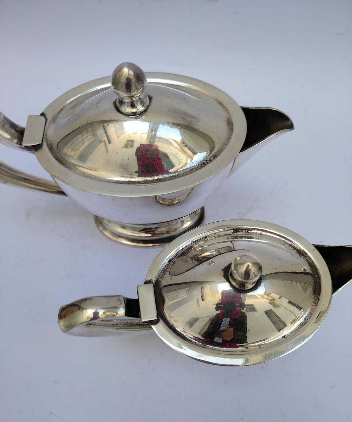 Pair Of Krupp Berendorf Art Deco Nickel Silver Teapots Or Gravy Boats, Giò Ponti Era photo 272.0