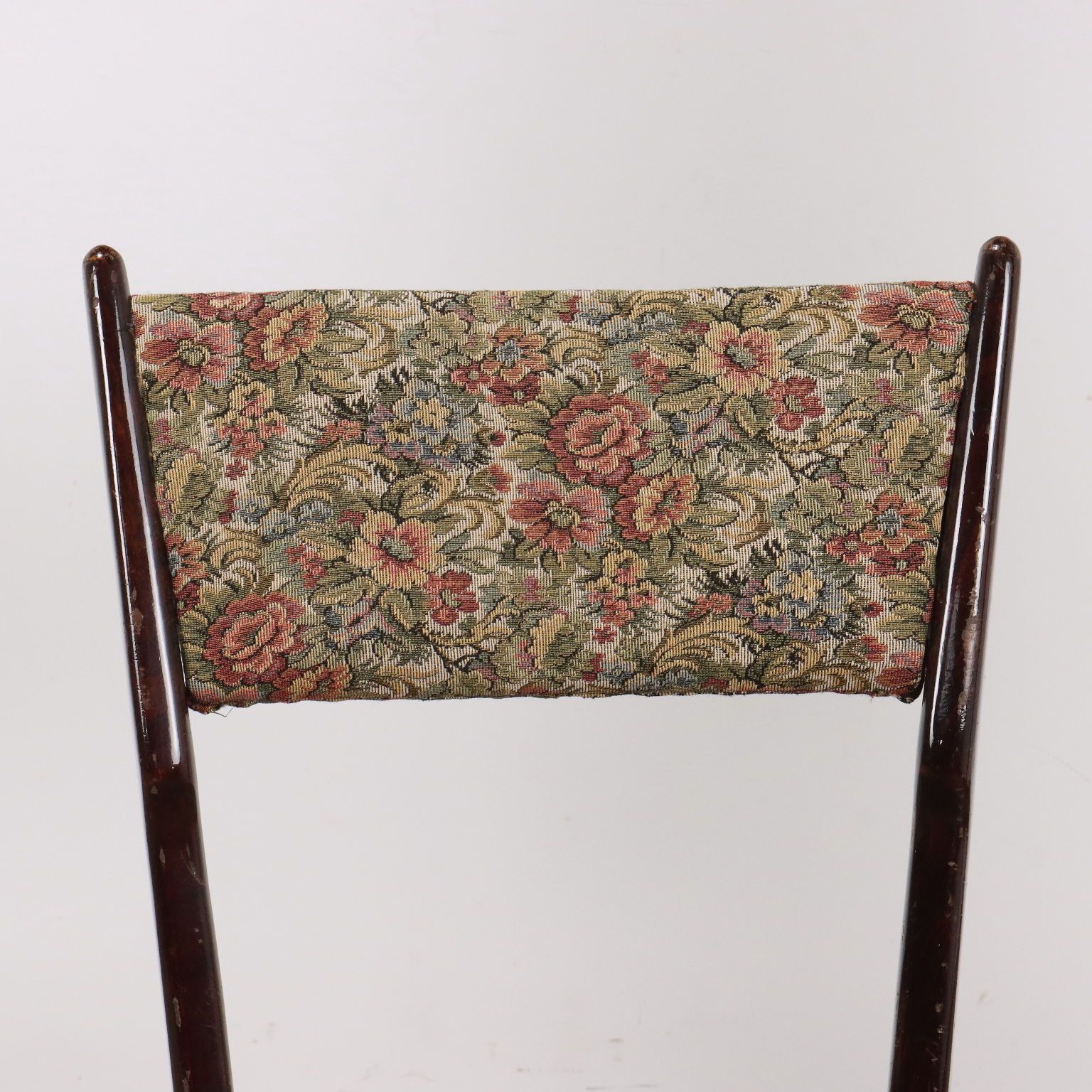 Vintage Chairs Ebony Painted Wood Fabric Italy 1960s photo Furniture