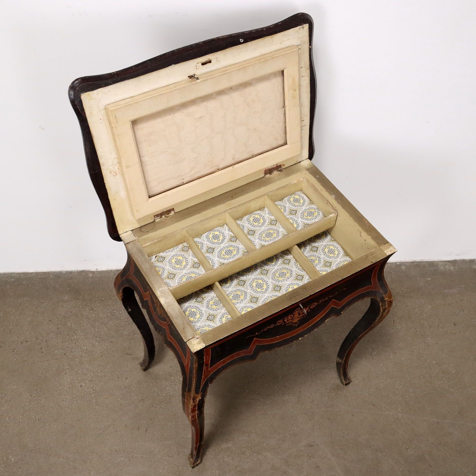 Antique Working Table Lacquered Oak France XX Century photo for sale