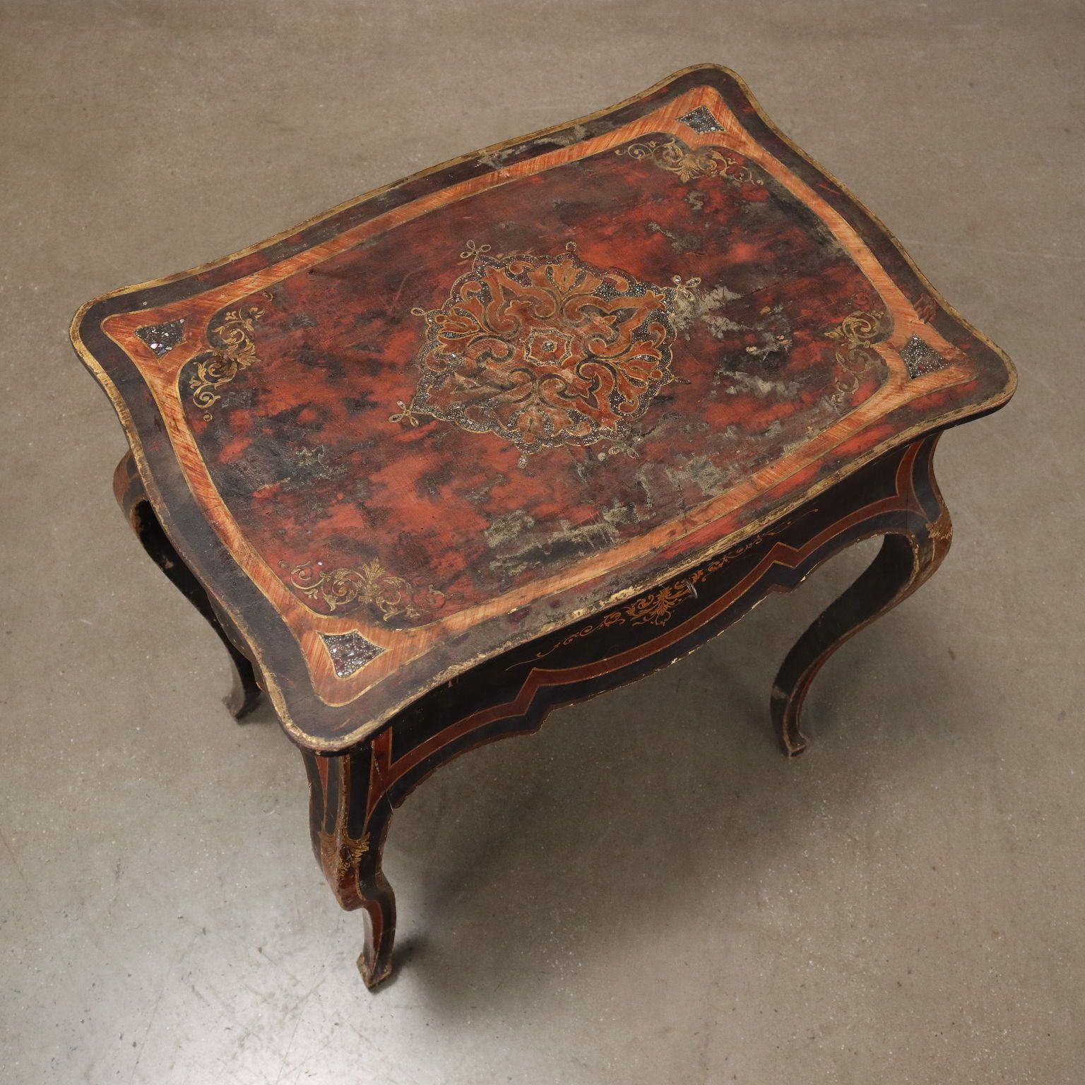 Antique Working Table Lacquered Oak France XX Century photo 390.0