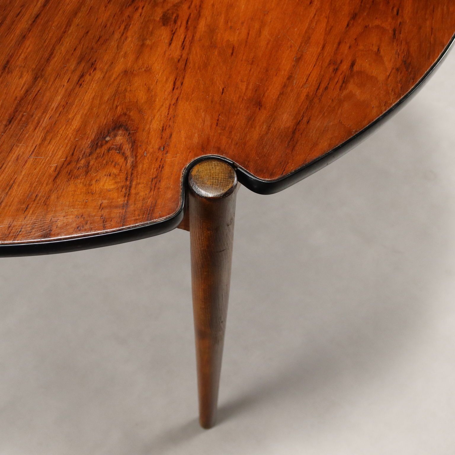 Vintage Round Game Table Design Exotic Wood Italy 1960s photo Furniture
