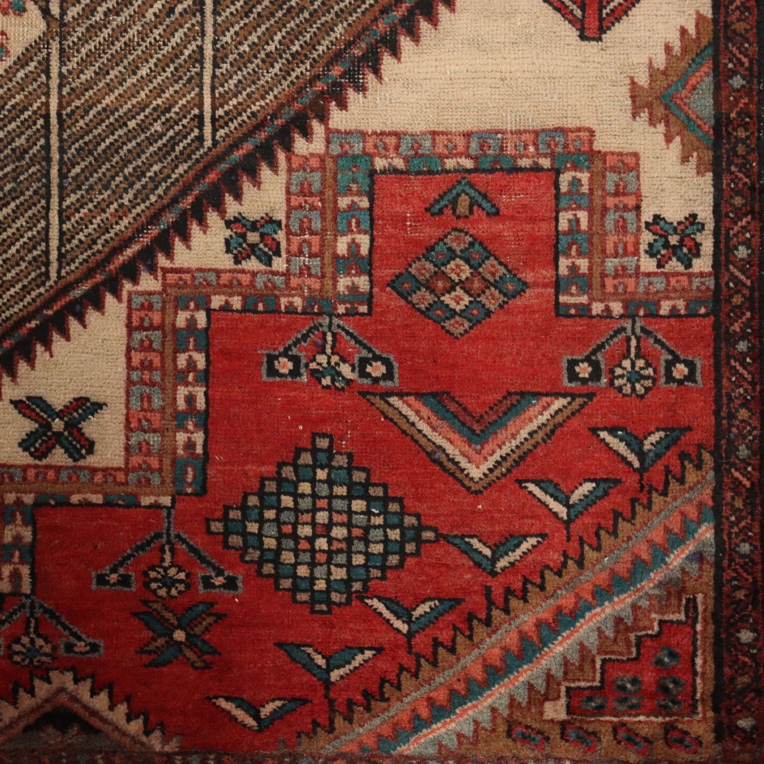 Antique Asian Carpet Cotton Wool Heavy Knot 119 X 66 In photo vinterior
