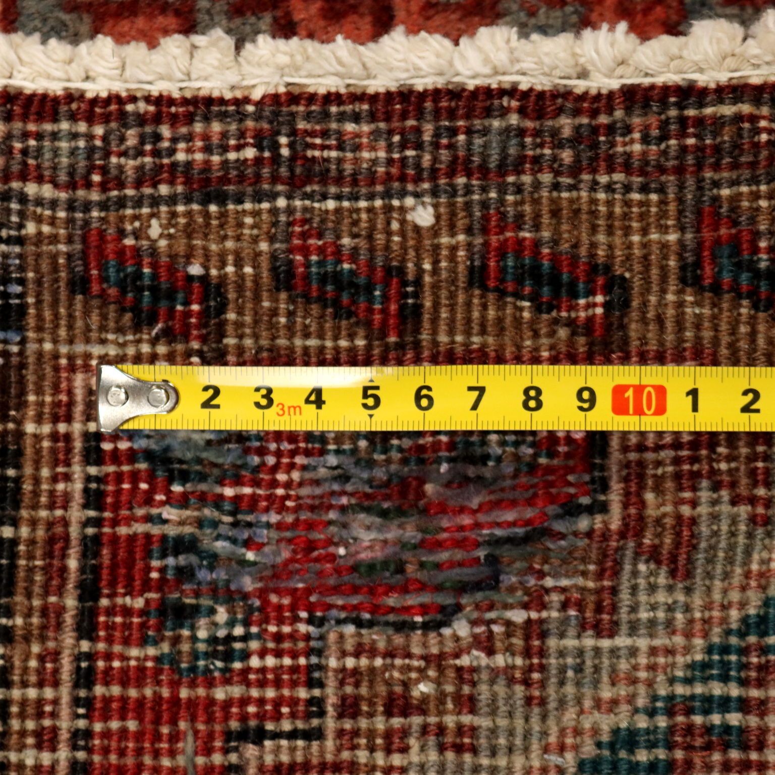 Antique Asian Carpet Cotton Wool Heavy Knot 119 X 66 In photo vintage