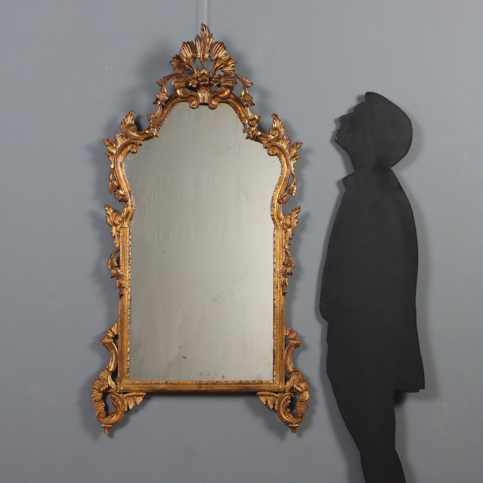 Antique Mirror Carved Gilded Wood Italy XX Century photo for sale