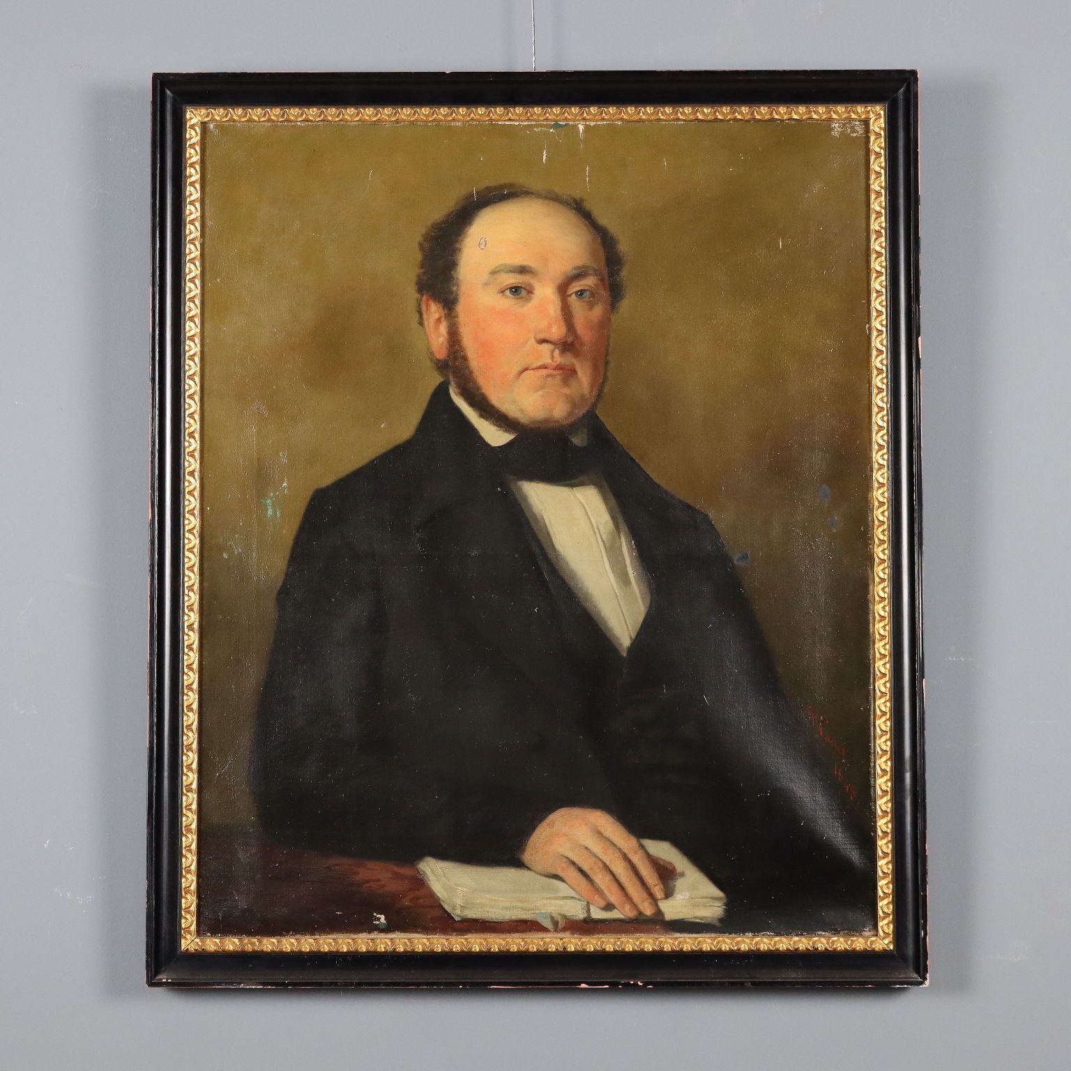 Antique Painting Signed Germain Paget Oil On Canvas France 1848