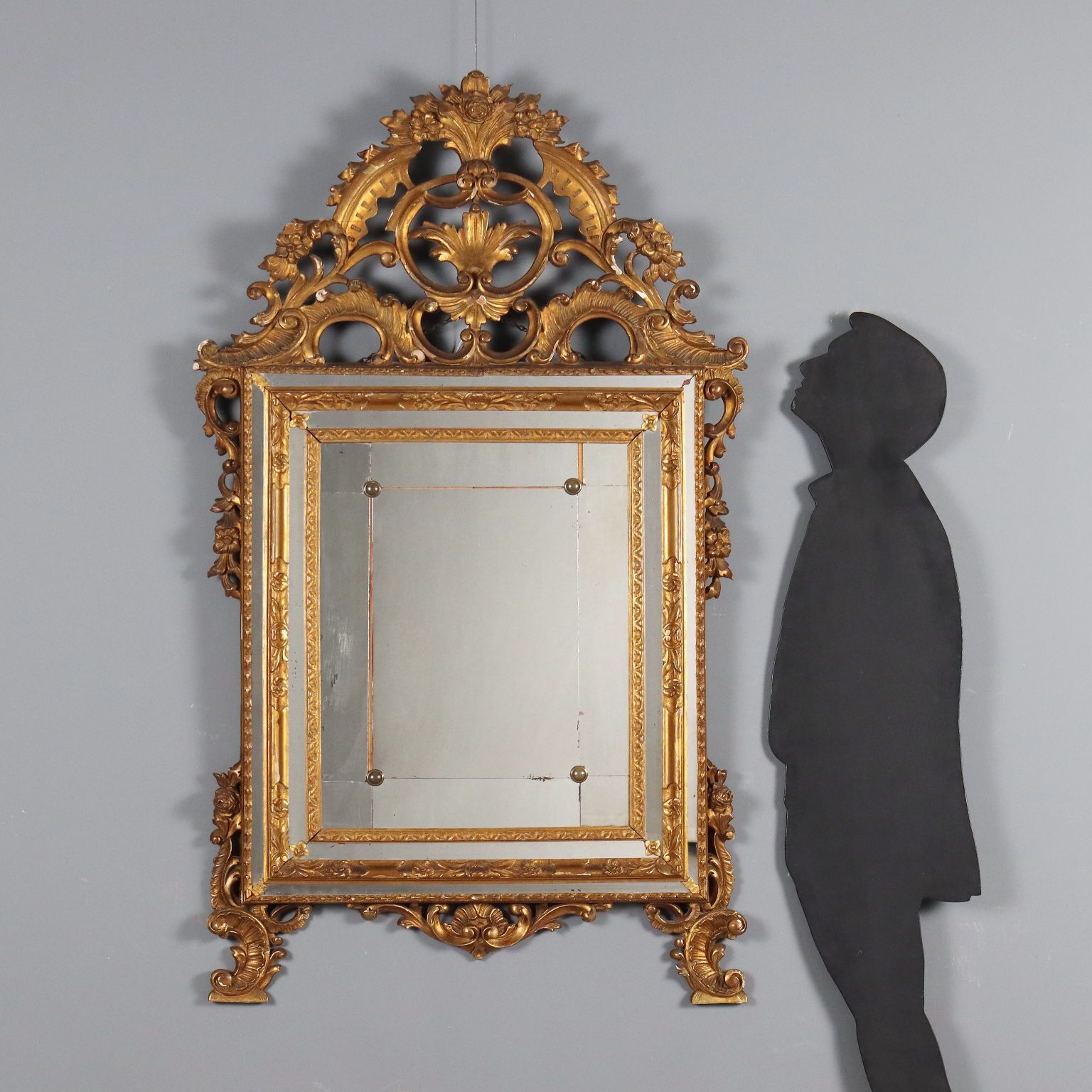 Mirror Baroque Style Carved Wood Italy XIX Century photo for sale