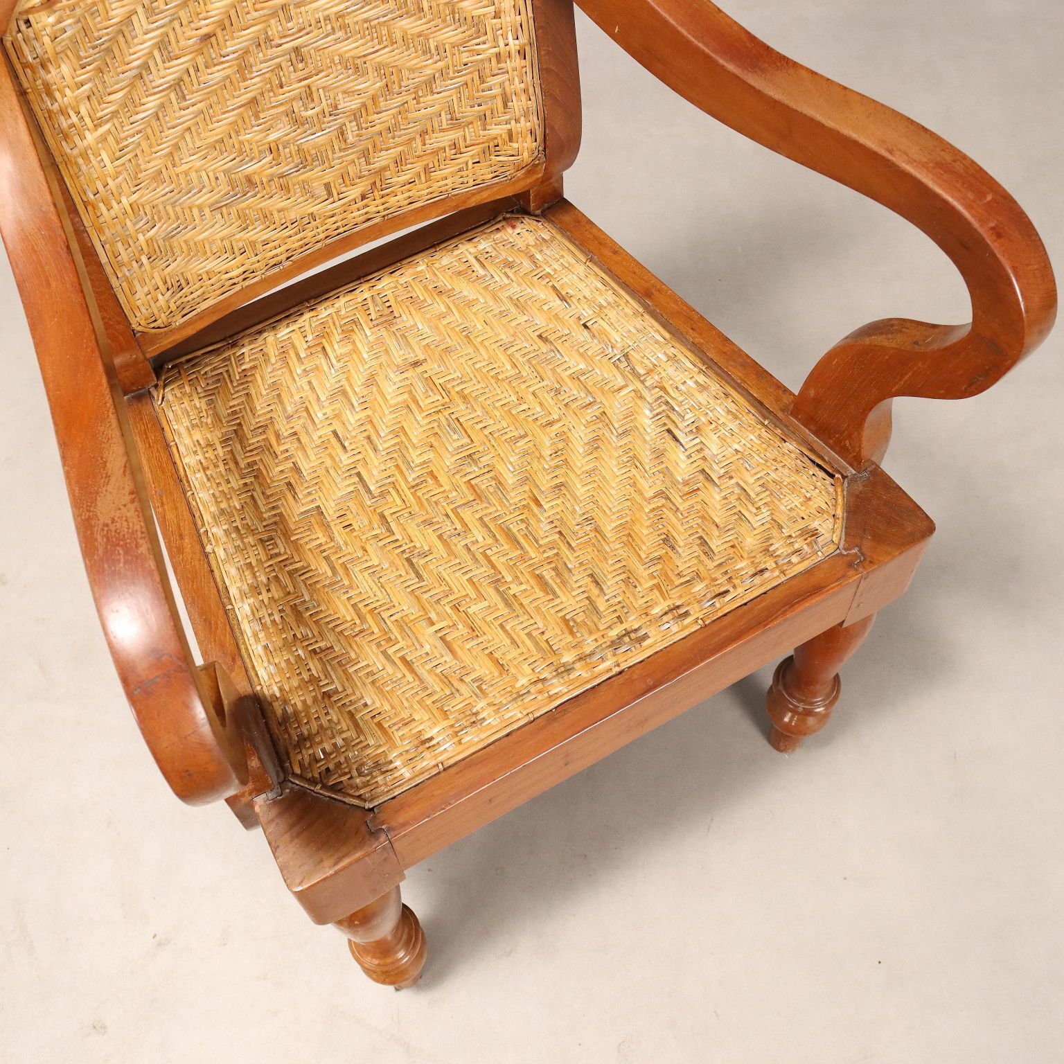 Antique Armchairs Teak Straw United Kingdom XIX Century photo vinterior